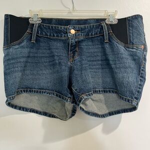 🎉HP🎉 Isabel Maternity Womens Side Panel MIDI Maternity Jean Shorts